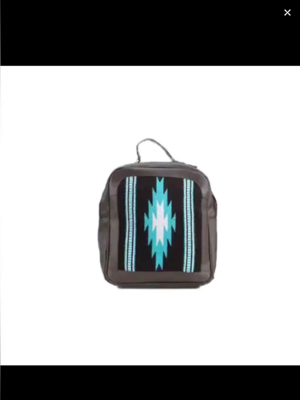 American Bison Leather Backpack Turquoise Southwestern Aztec Wool Boho Bag NWT